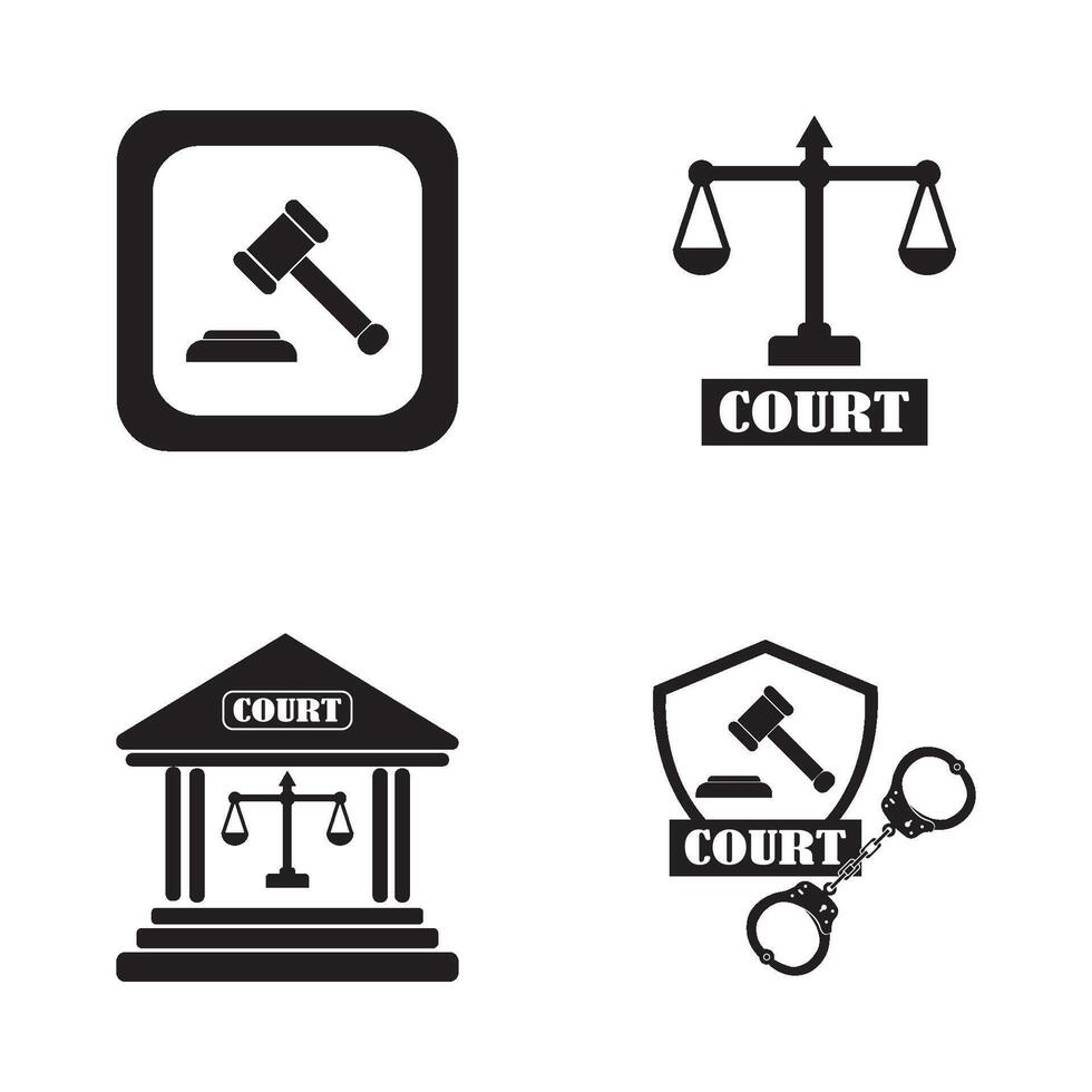 court icon logo vector design template