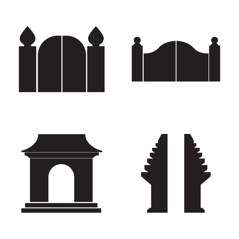 portón icono logo vector diseño modelo