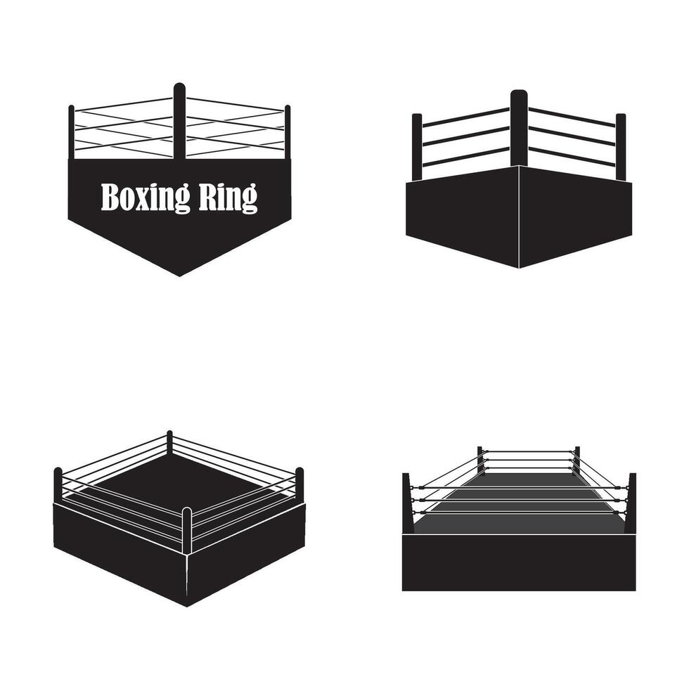 boxeo anillo icono logo vector diseño modelo