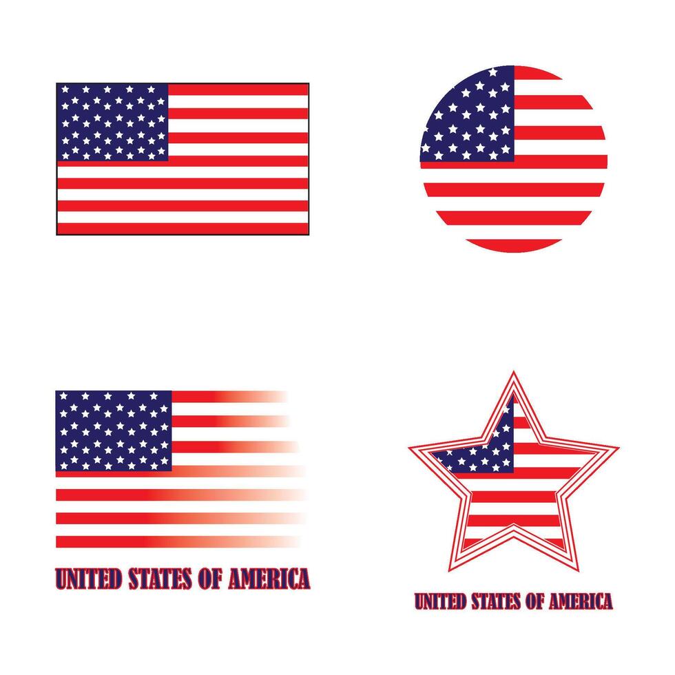 united states flag icon logo vector design template