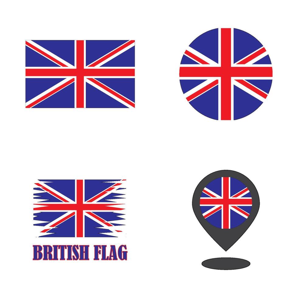 british flag icon logo vector design template