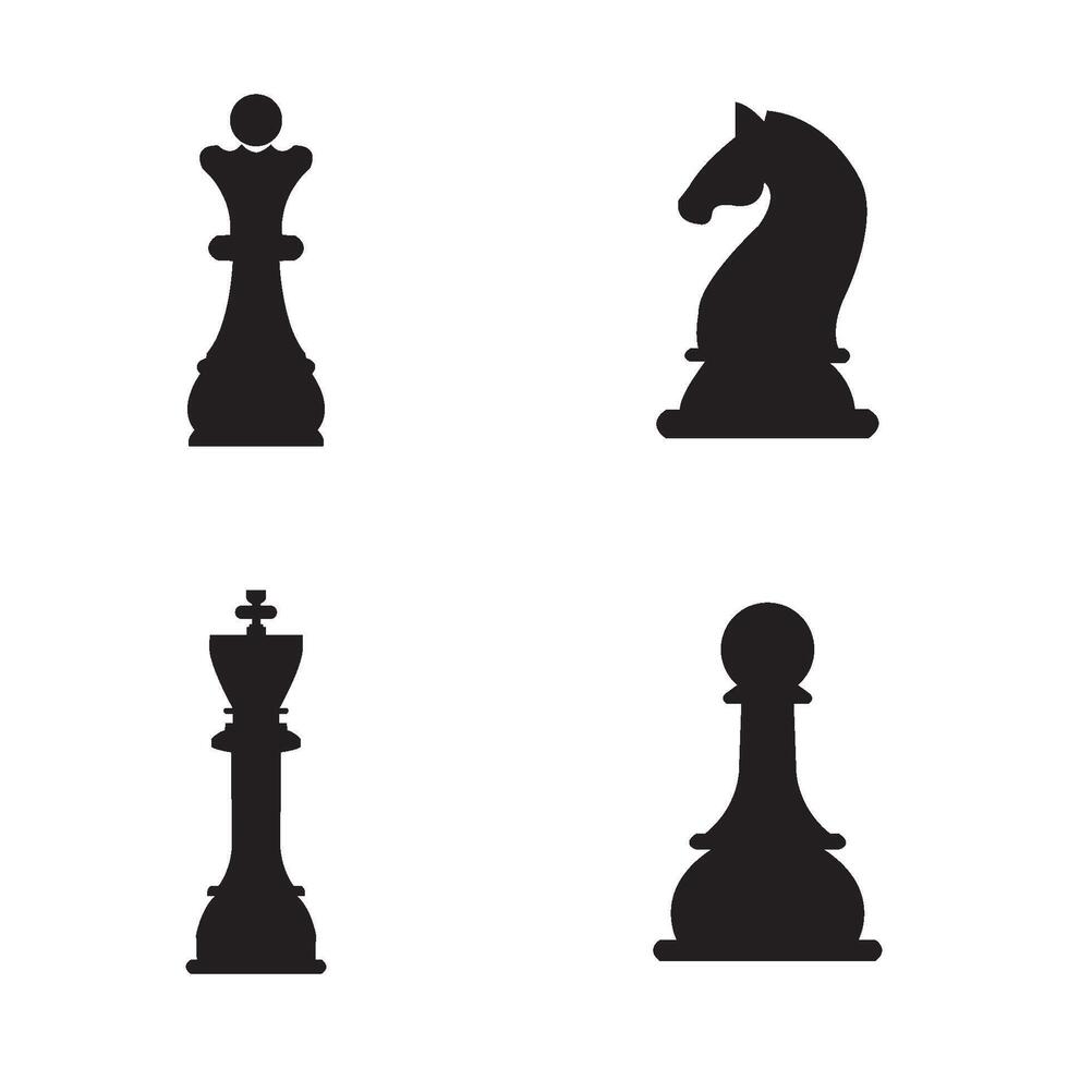 chess icon logo vector design template