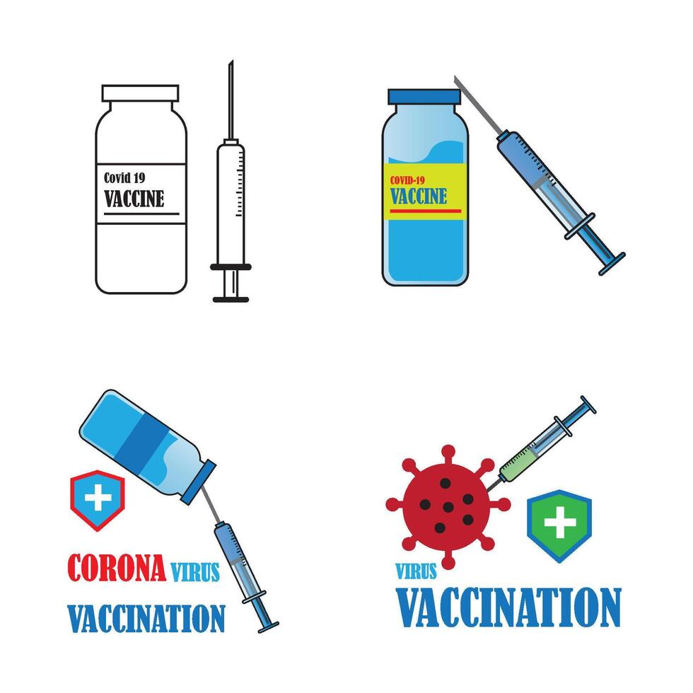 vaccine icon logo vector desgin template