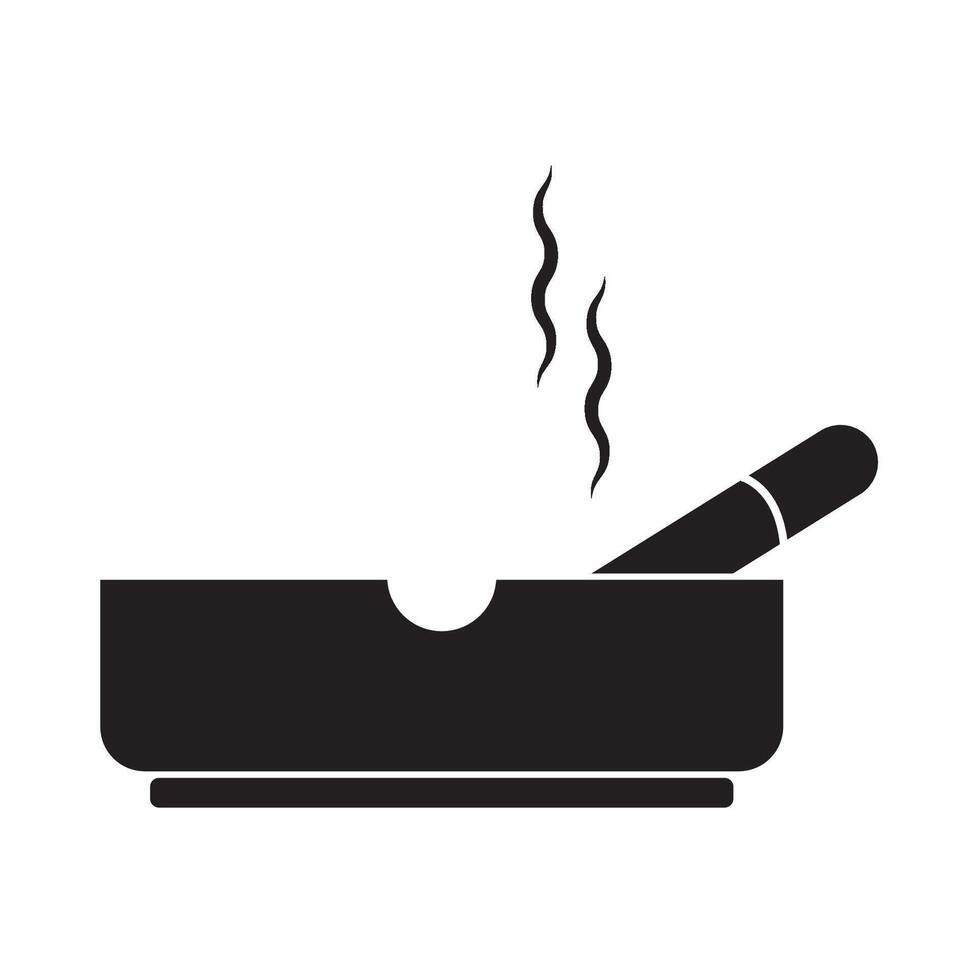 cigarette ashtray icon logo vector design template