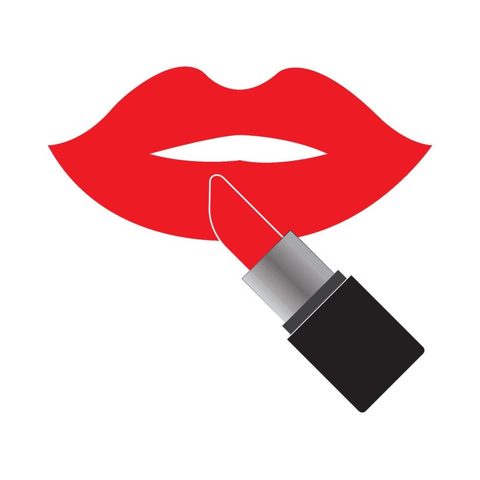 lápiz labial icono logo vector diseño modelo