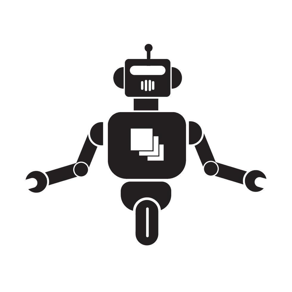 robot icon logo vector design template