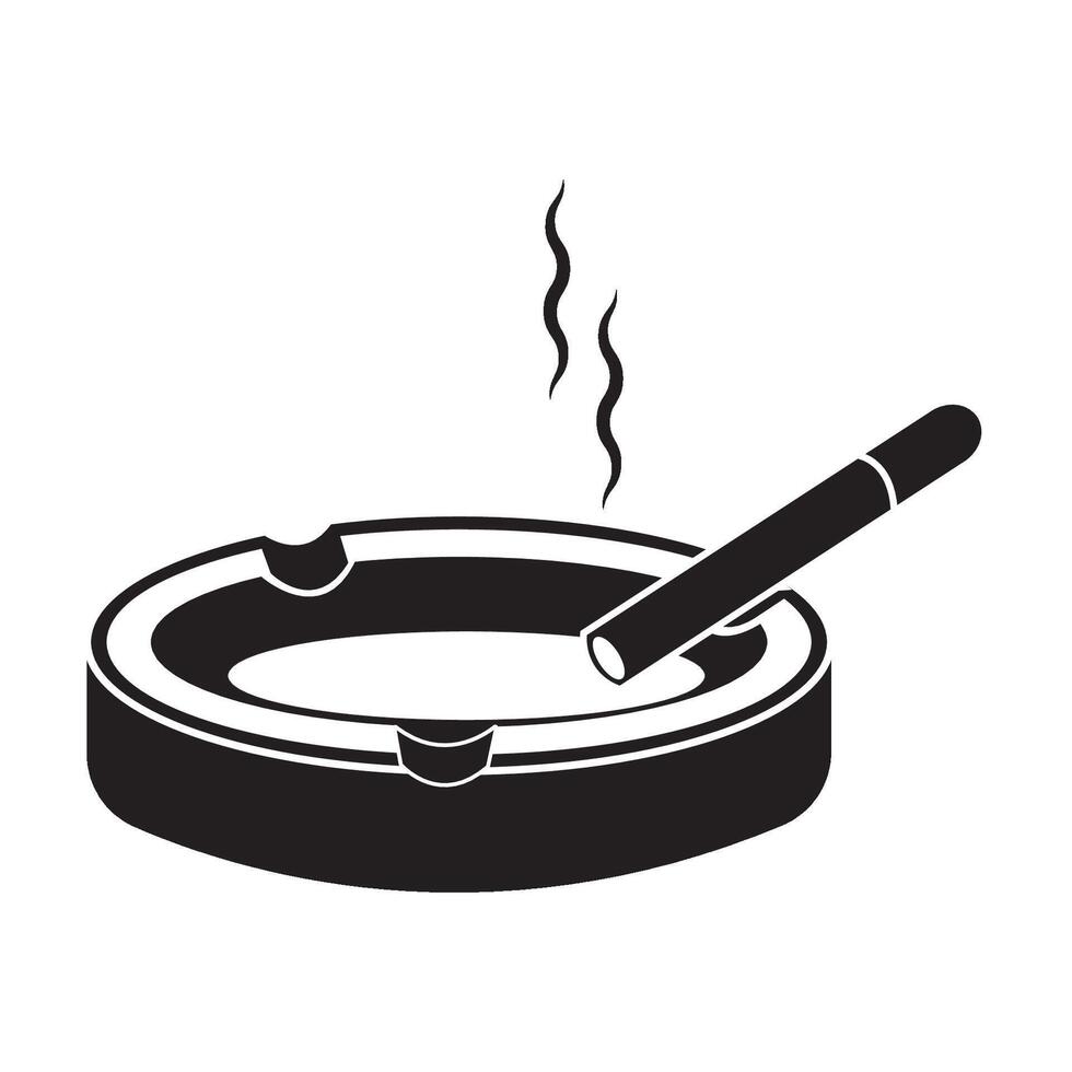 cigarette ashtray icon logo vector design template