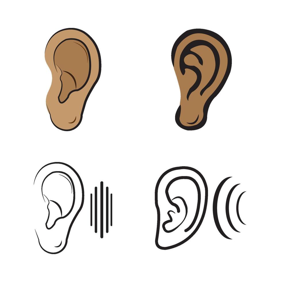 ear icon logo vector design template