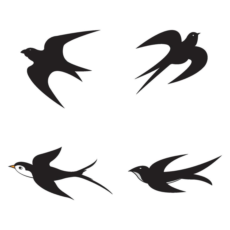 swallow icon logo vector design template