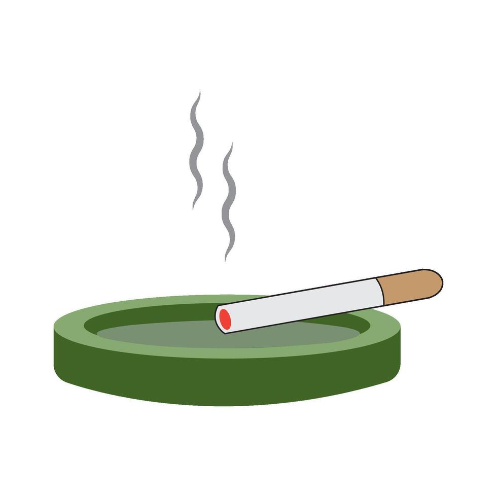 cigarette ashtray icon logo vector design template