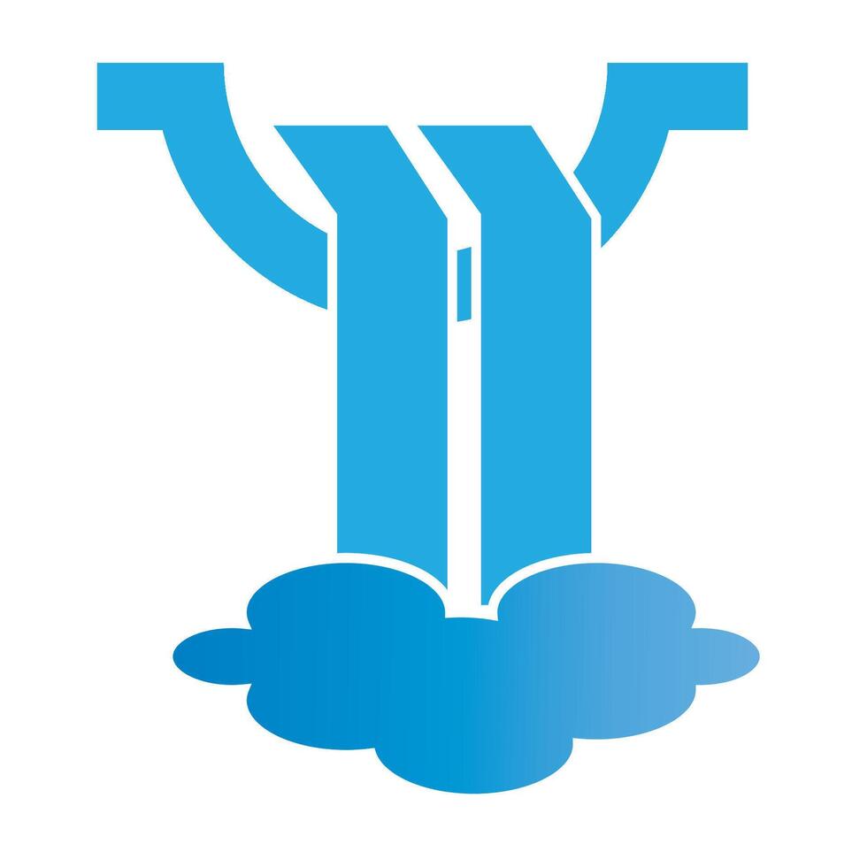 waterfall icon logo vector design template