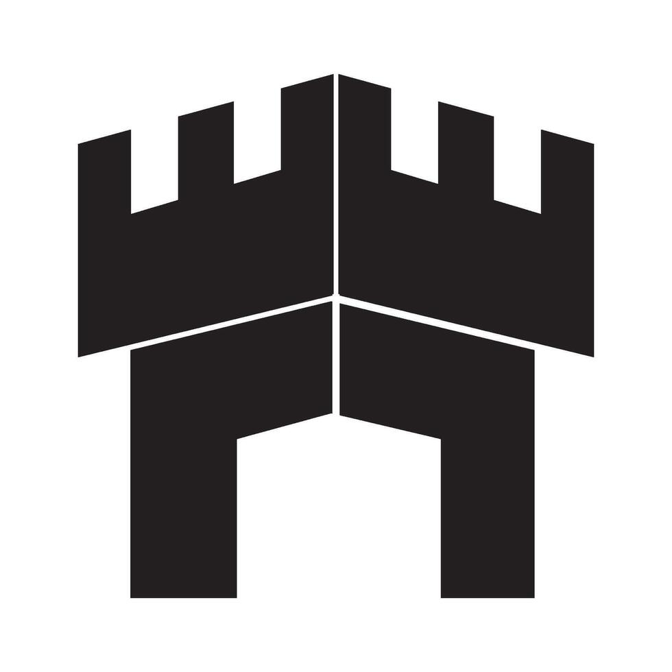 fortaleza icono logo vector diseño modelo