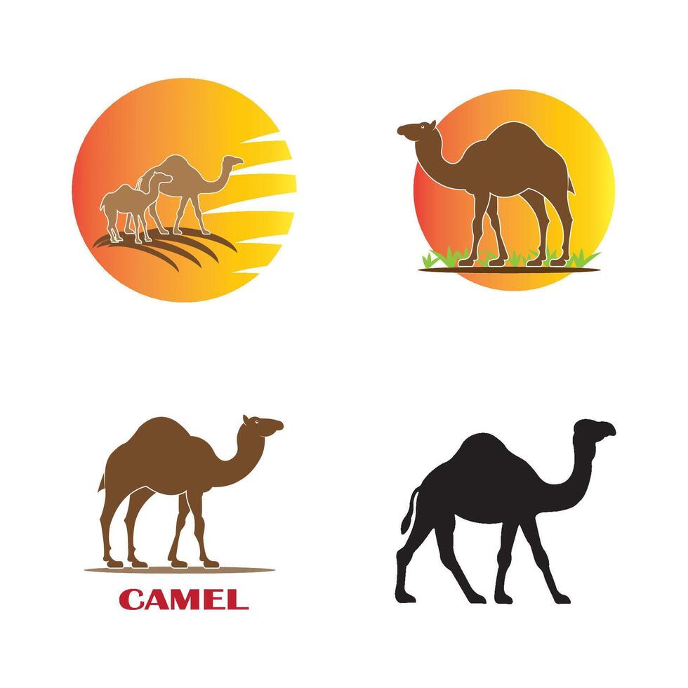 camel icon logo vector design template