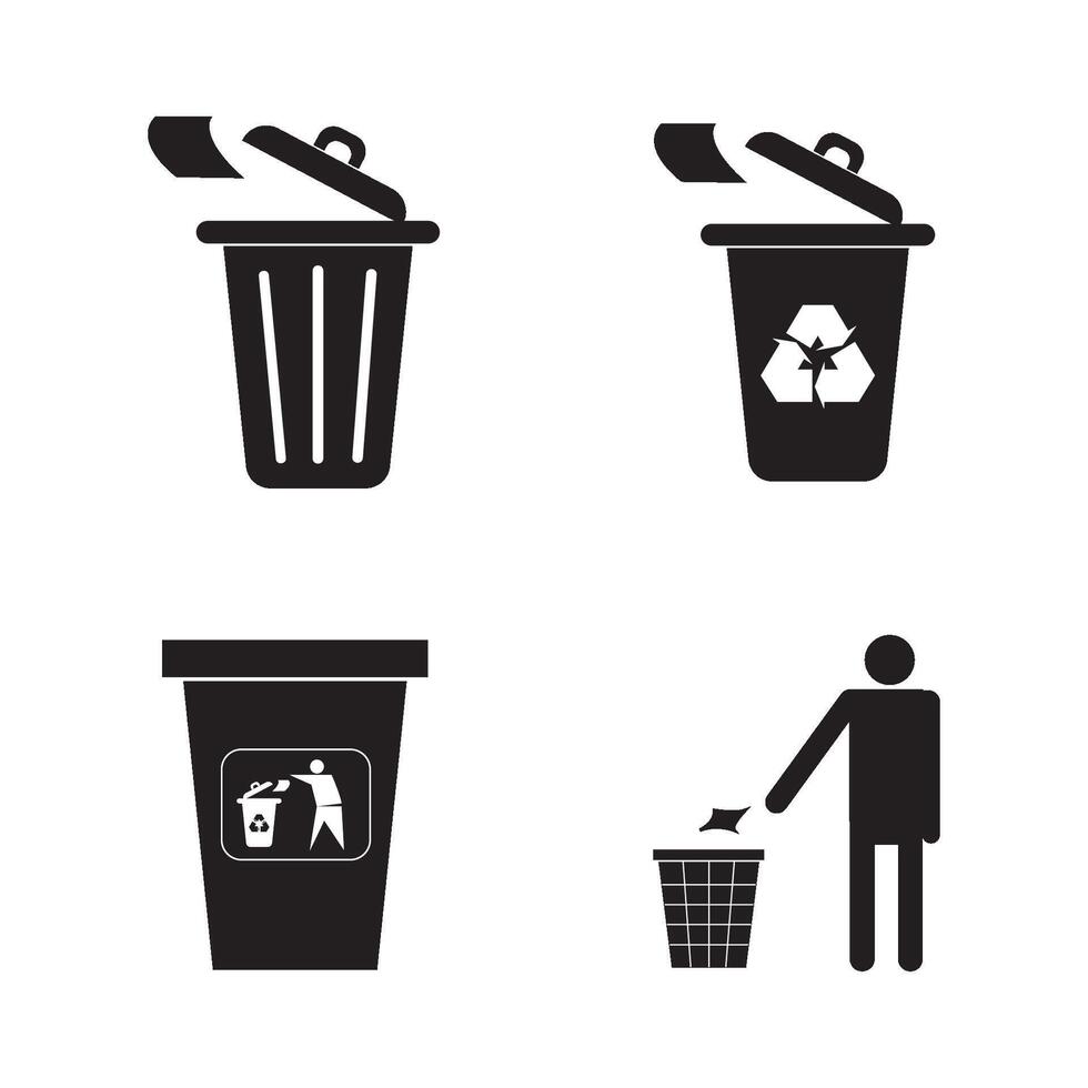 basura icono logo vector diseño modelo