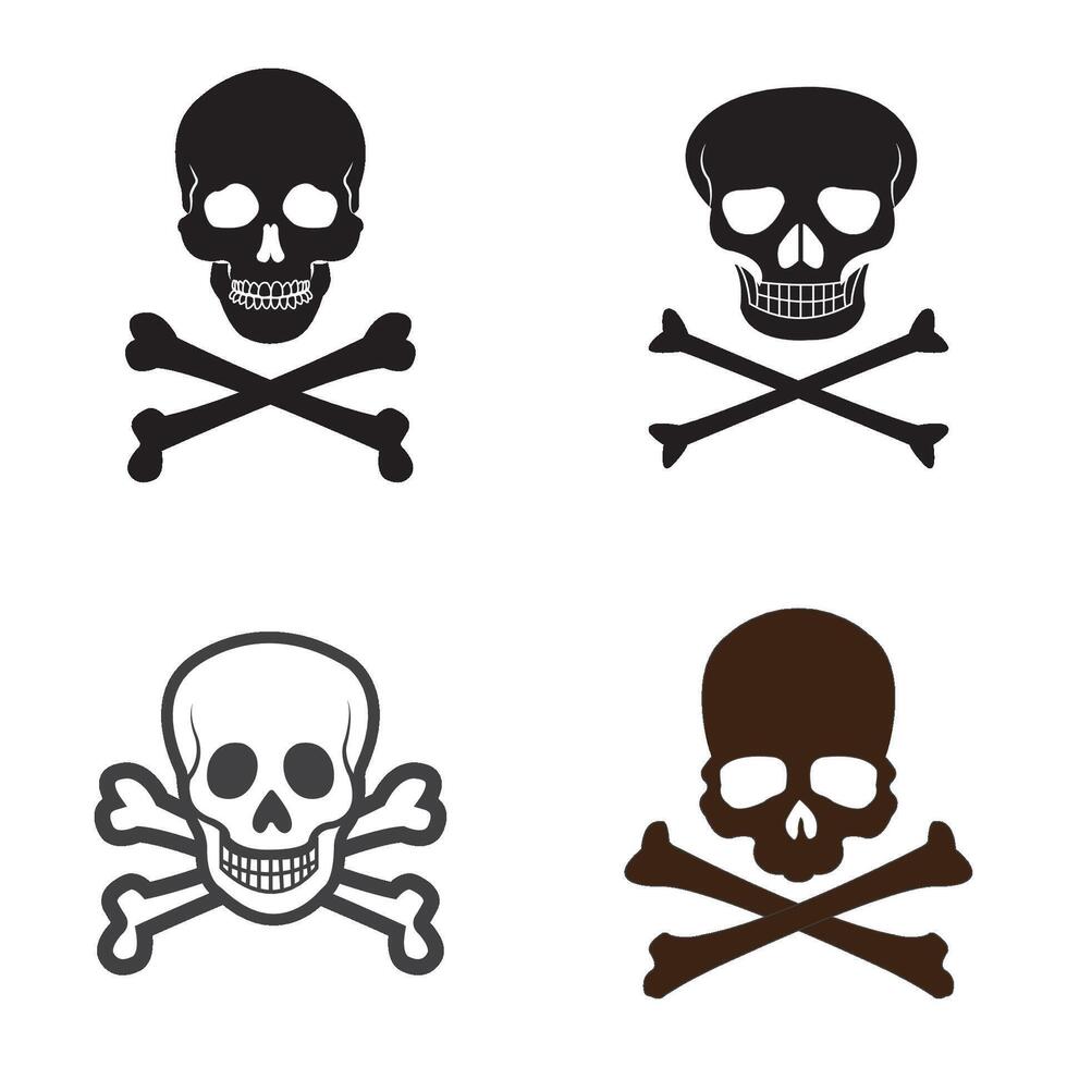 skull icon logo vector design template