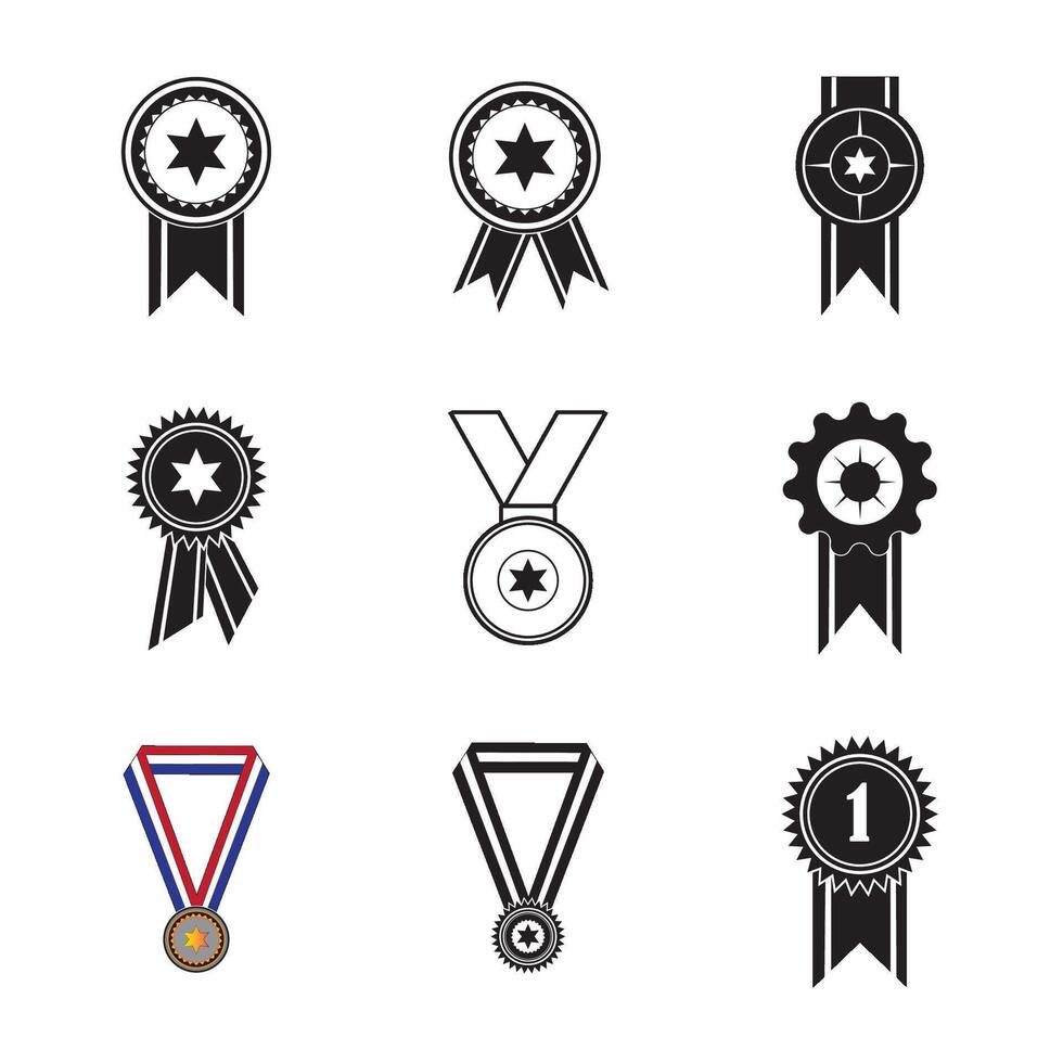 medal icon logo vector design template