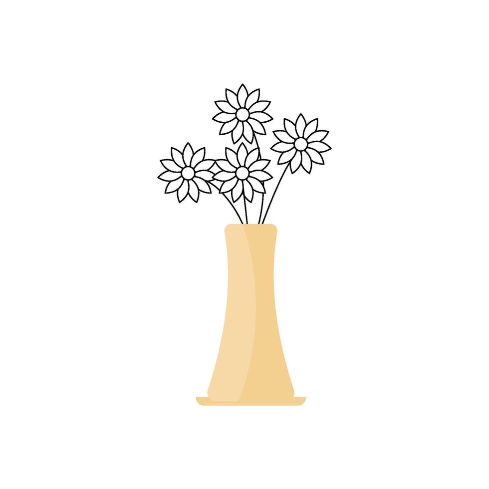 flower vase icon vector design templates