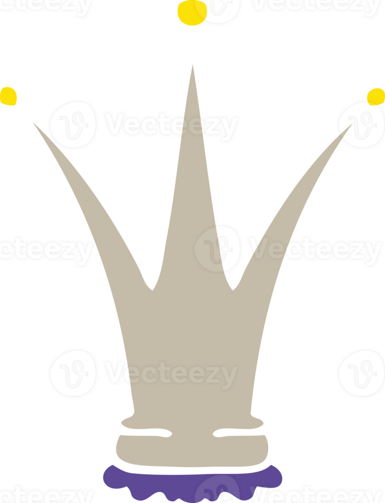 hand drawn quirky cartoon gold crown png