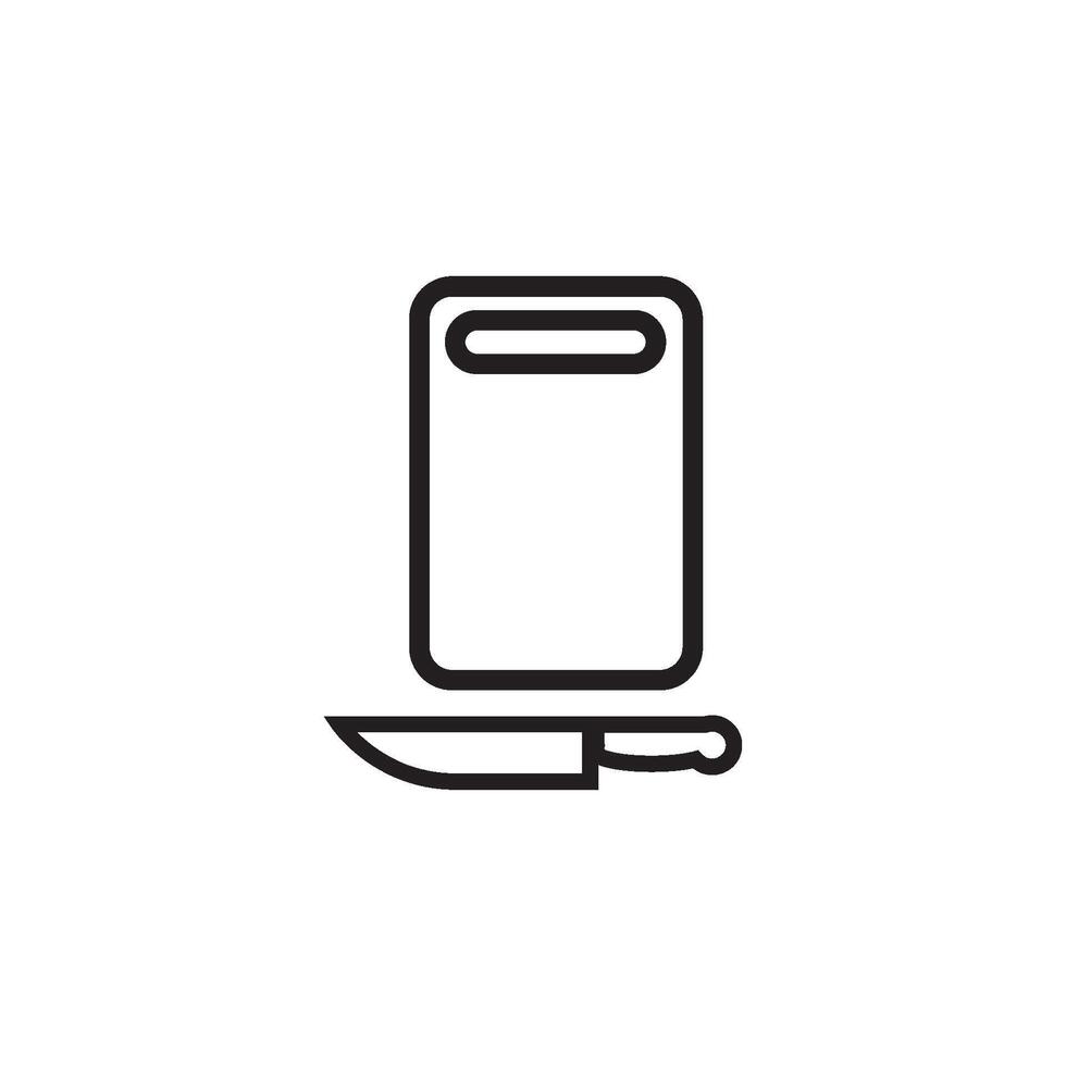knife and cutting board Icon Vector Design Template