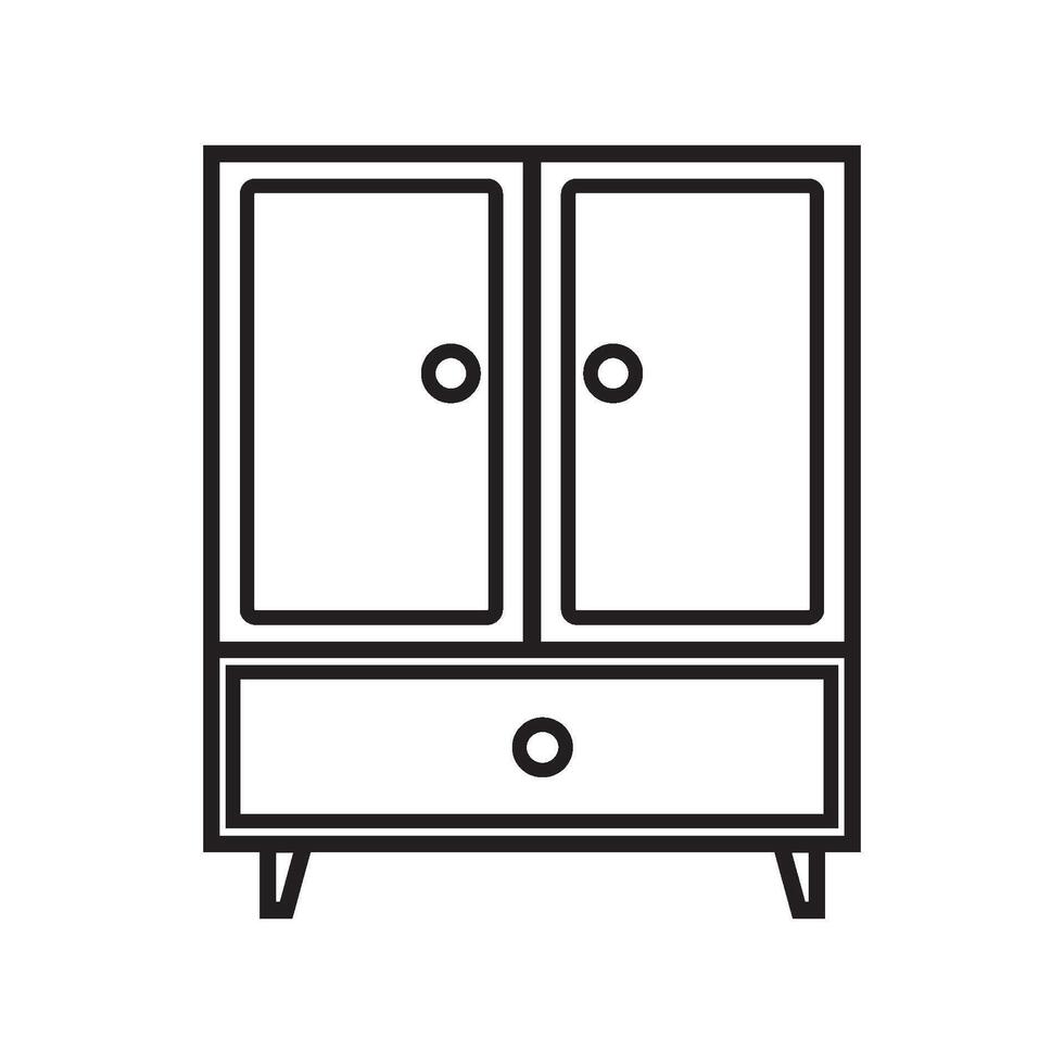 furniture Cupboard wardrobe icon vector design template