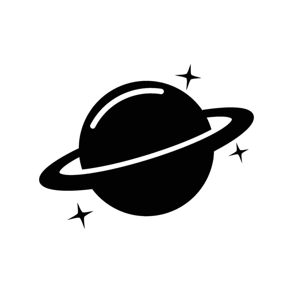 galaxy planet and satellite icon vector design template