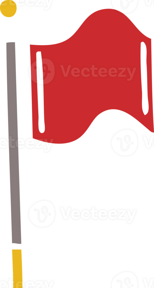 flat color retro cartoon of a red flag png