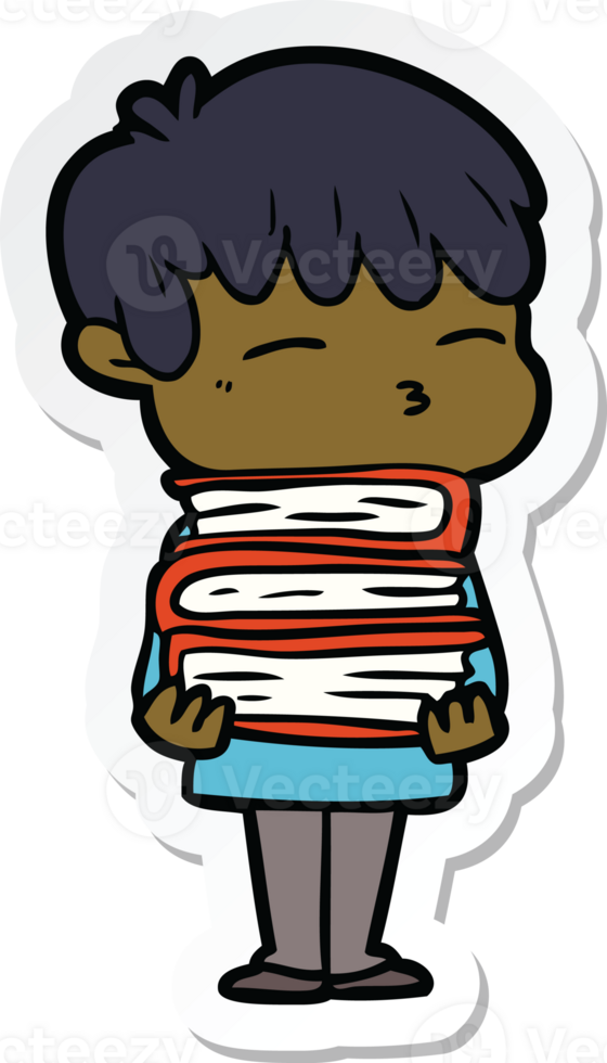 sticker of a cartoon curious boy png