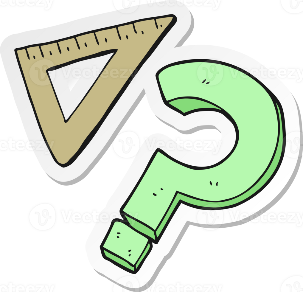 sticker of a cartoon set square png