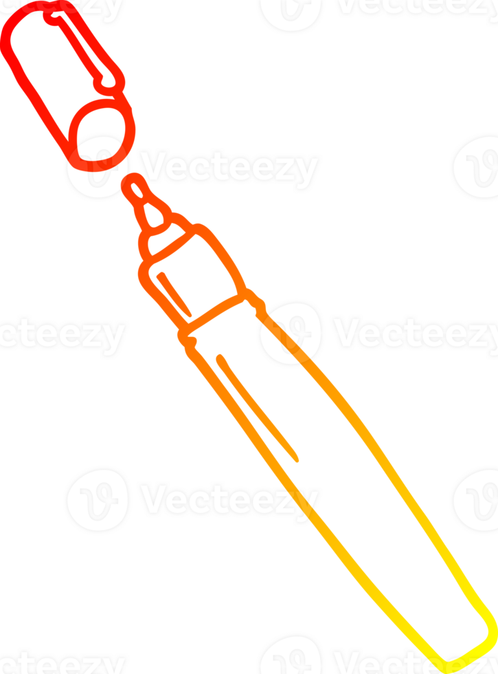 warm gradient line drawing of a cartoon permanent marker png