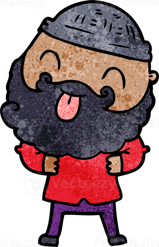 man with beard sticking out tongue png