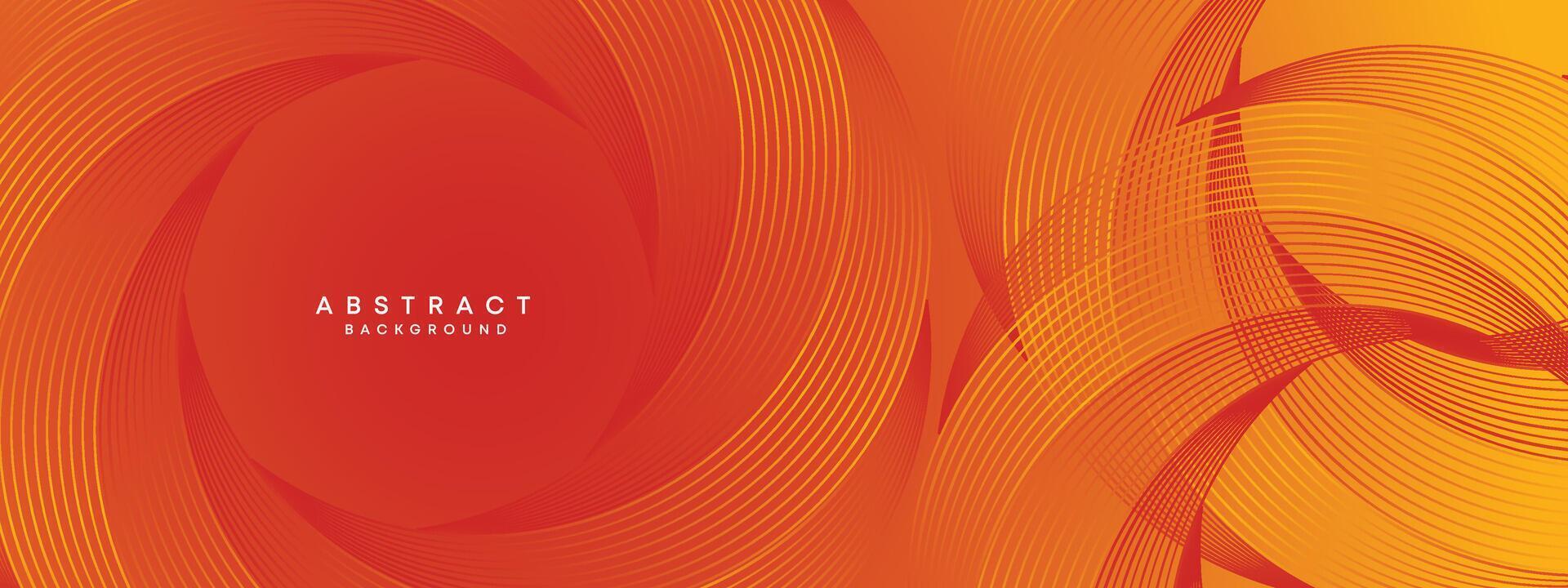 Abstract Red, Orange Waving Circles Lines Technology Background. Modern Orange Gradient with Glowing Lines, Shiny Geometric Shape Diagonal. for Brochure, Cover, Poster, Banner, Website, Header, flyer vector