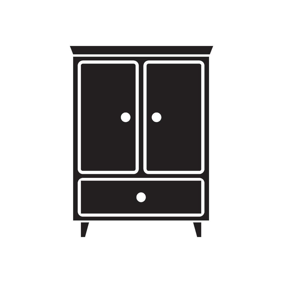 furniture Cupboard wardrobe icon vector design template