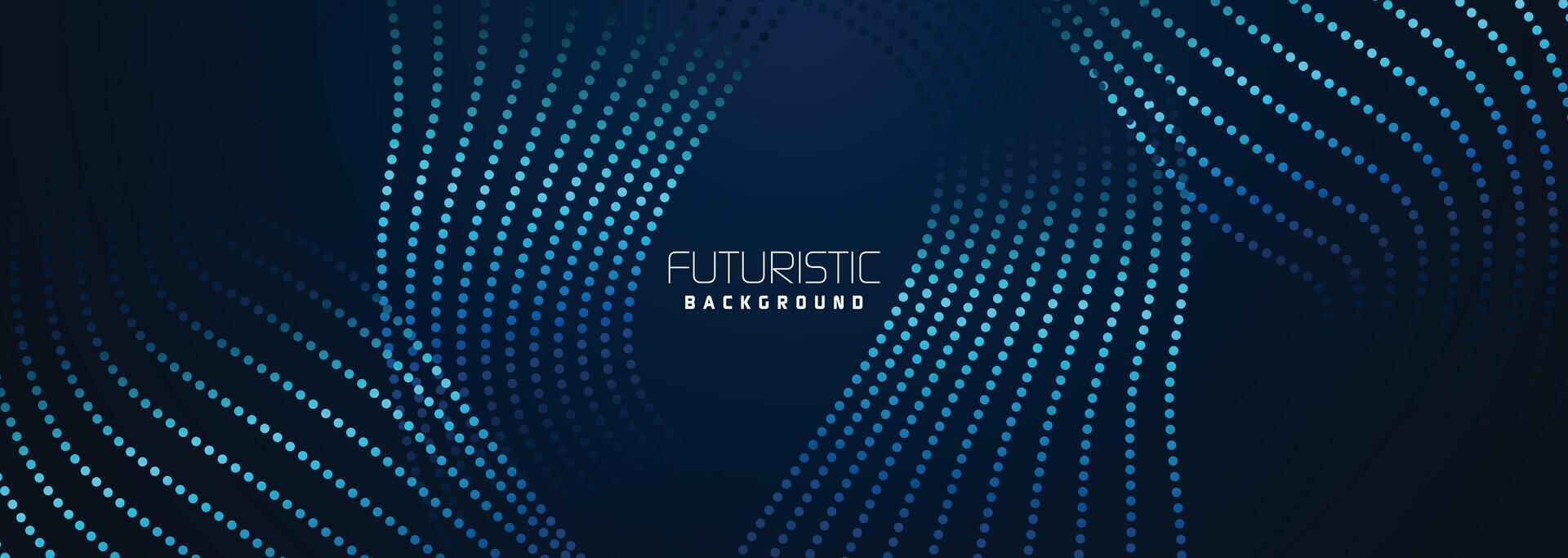 background in futuristic data technology. Halftone waves with dots. flowing dots on a dark blue backdrop. Particles of digital waves in abstraction. Background for an abstract halftone illustration vector