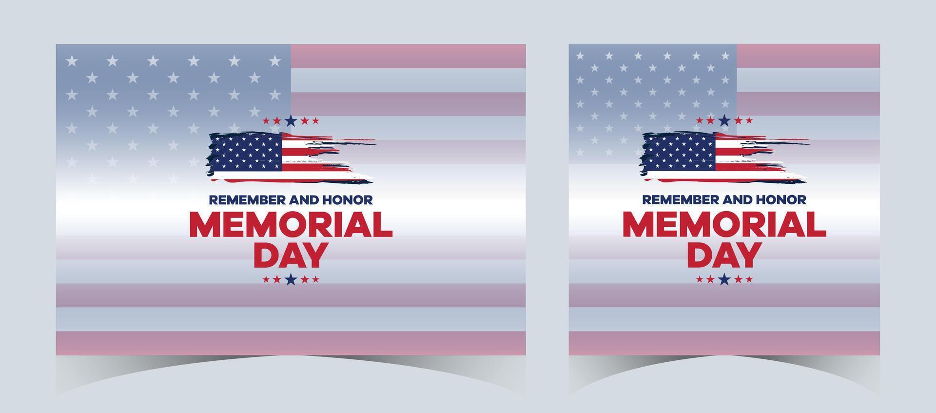 Set of memorial day sale web banner. Happy memorial day holiday sale post. Memorial day weekend sale banner. Memorial Day social media promotion template design in USA national flag colors vector