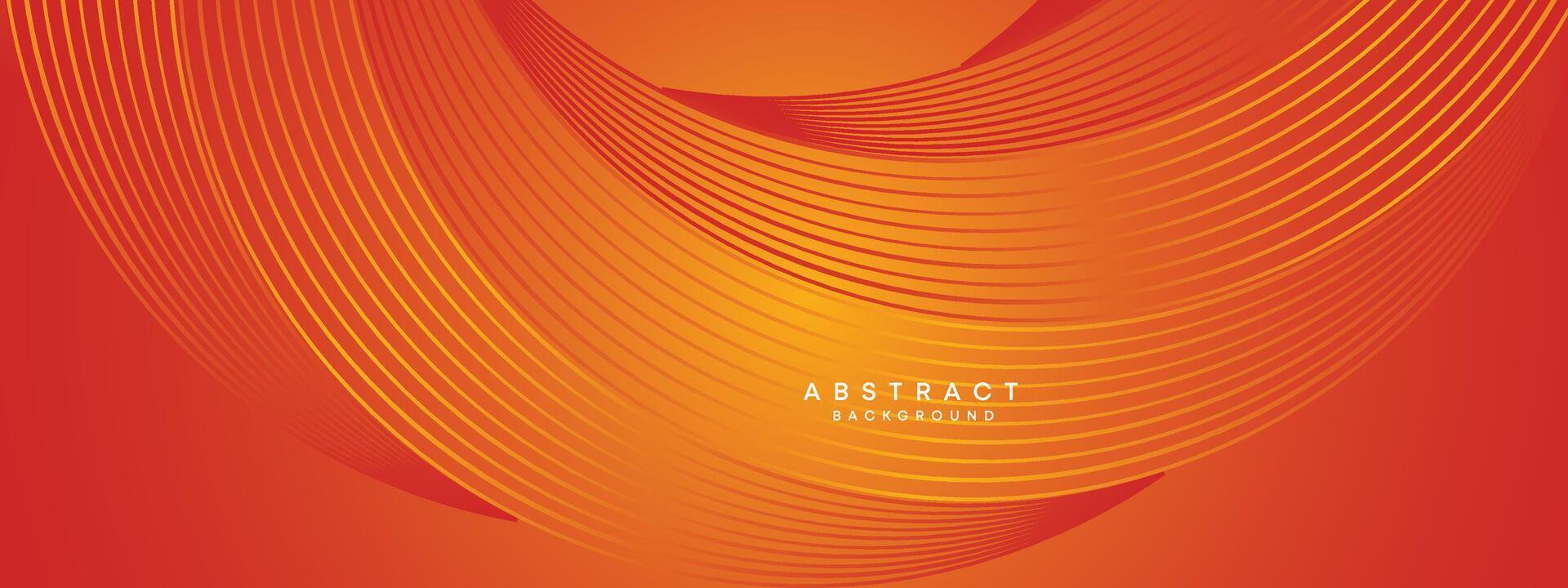 Abstract Red, Orange Waving Circles Lines Technology Background. Modern Orange Gradient with Glowing Lines, Shiny Geometric Shape Diagonal. for Brochure, Cover, Poster, Banner, Website, Header, flyer vector