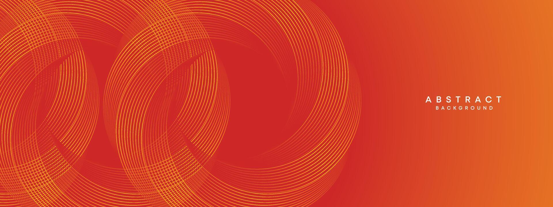 Abstract Red, Orange Waving Circles Lines Technology Background. Modern Orange Gradient with Glowing Lines, Shiny Geometric Shape Diagonal. for Brochure, Cover, Poster, Banner, Website, Header, flyer vector