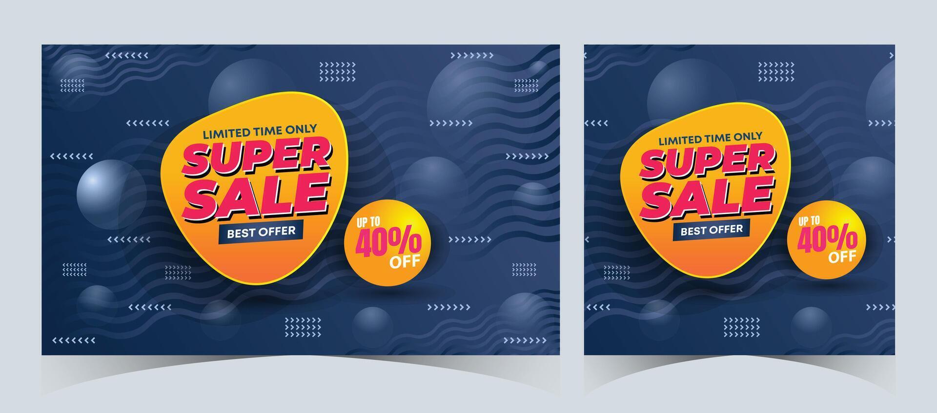 Set of super sale web banner template design. flash big sale discount banner template promotion posts. web banner for mega sale promotion discount sale banner. end of season special offer banner vector