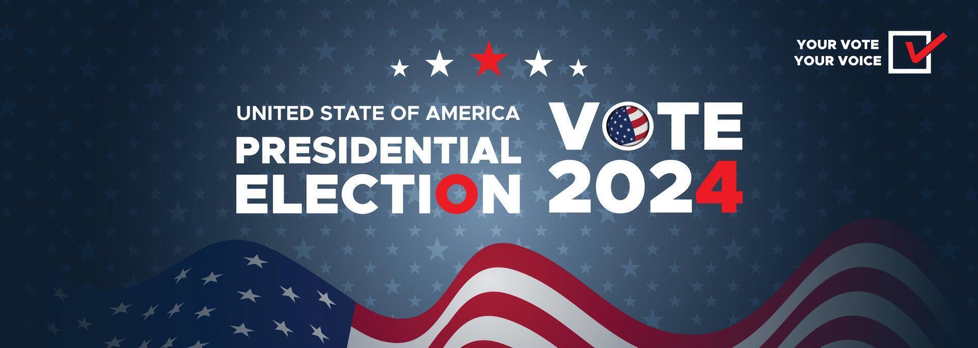 Presidential election day in the United States. Vote 2024. Election 2024 USA. Political election campaign banner. background, post, Banner, card, and poster design with Vote Day on November 5 US vector