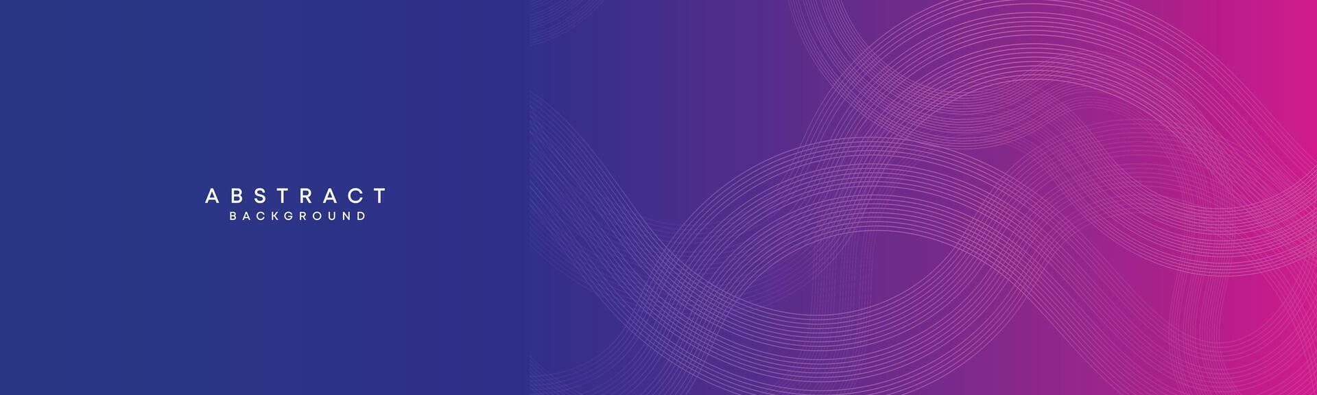 Blue, purple gradient abstract waving circles lines Technology web banner background. Modern magenta, pink gradient with glowing lines and shiny geometric diagonal shape for brochure, cover, header vector