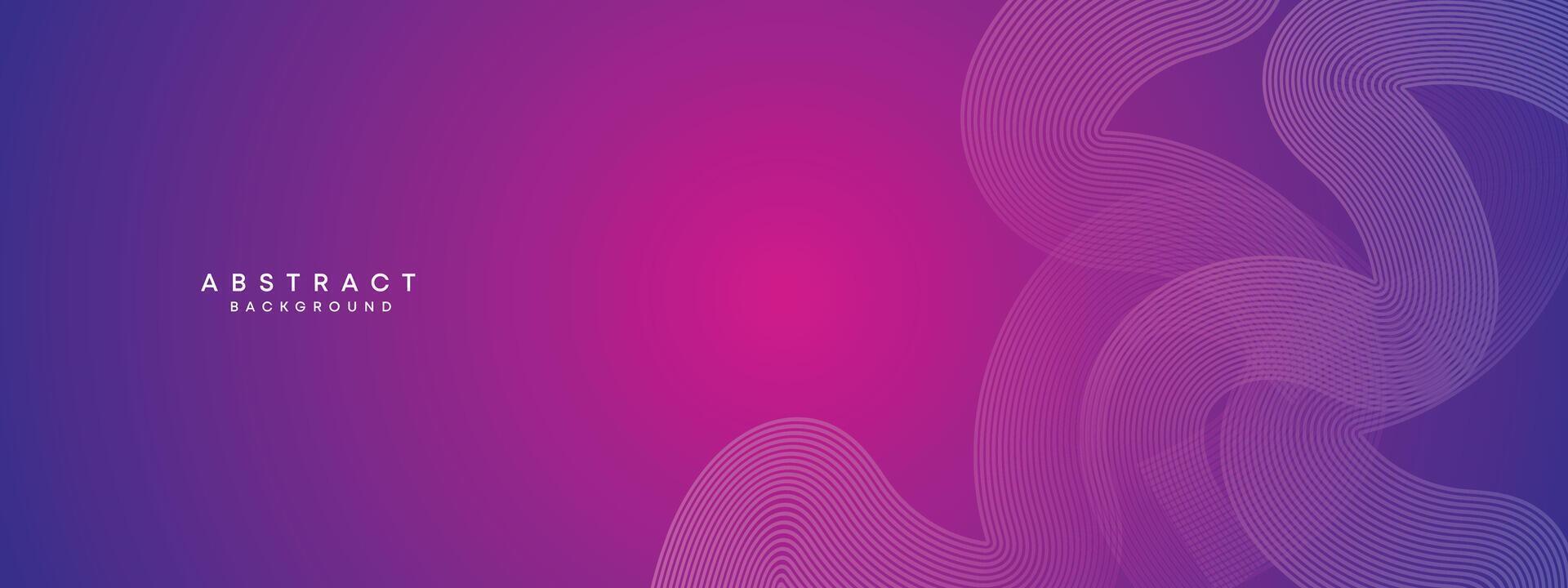 Blue, purple gradient abstract waving circles lines Technology web banner background. Modern magenta, pink gradient with glowing lines and shiny geometric diagonal shape for brochure, cover, header vector