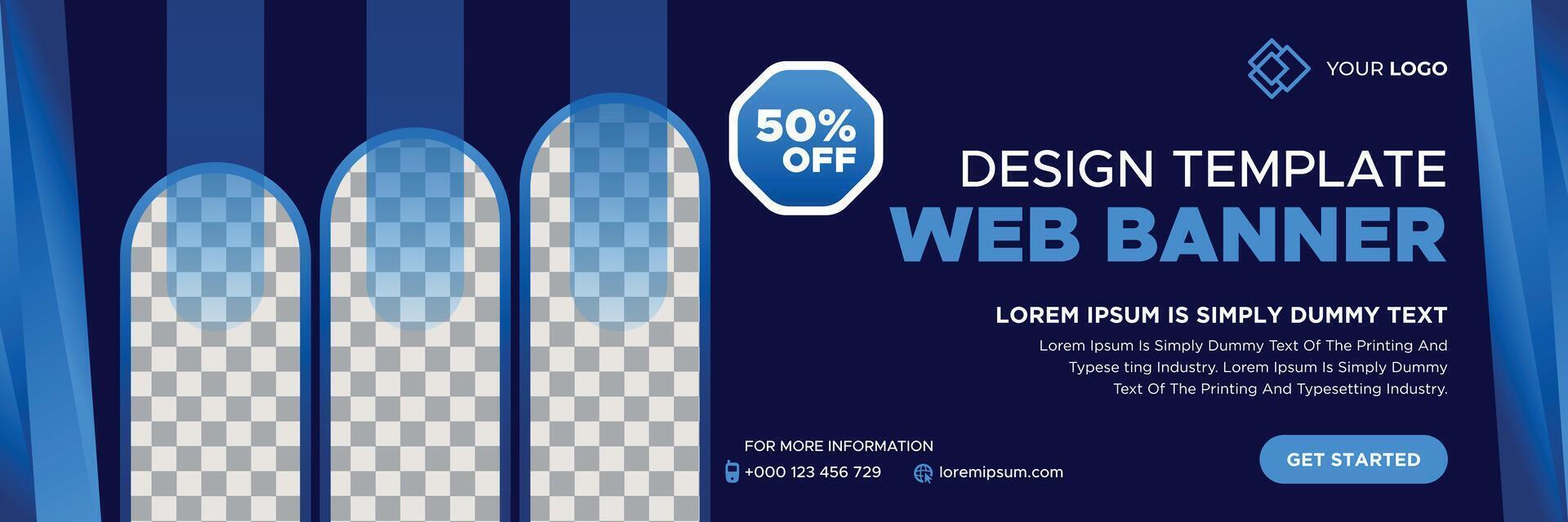 Abstract web banner template design with different geometric elements. Gradient cover design website header background. Social media business cover ads banner for invitation card, brochure, poster vector