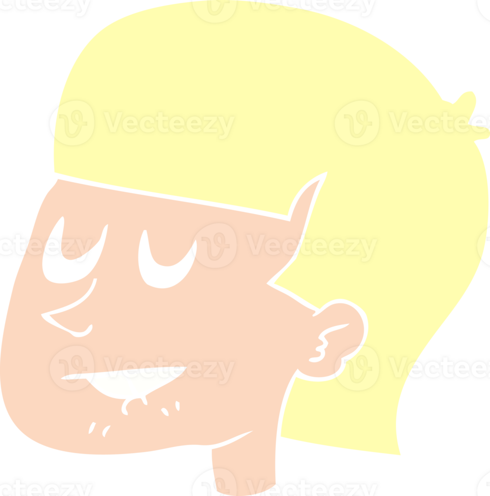 flat color illustration of man biting lip png
