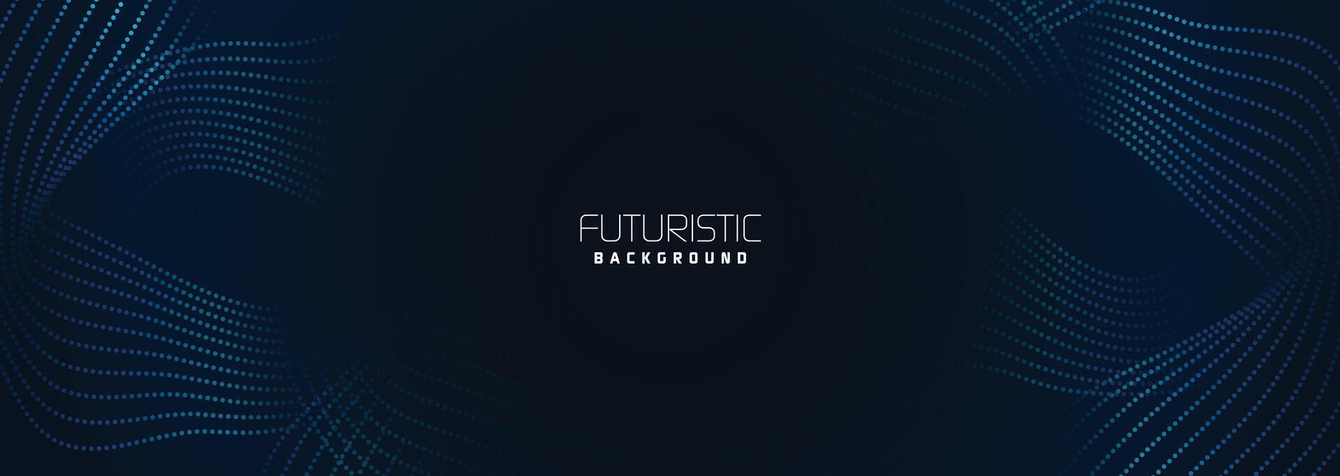 background in futuristic data technology. Halftone waves with dots. flowing dots on a dark blue backdrop. Particles of digital waves in abstraction. Background for an abstract halftone illustration vector