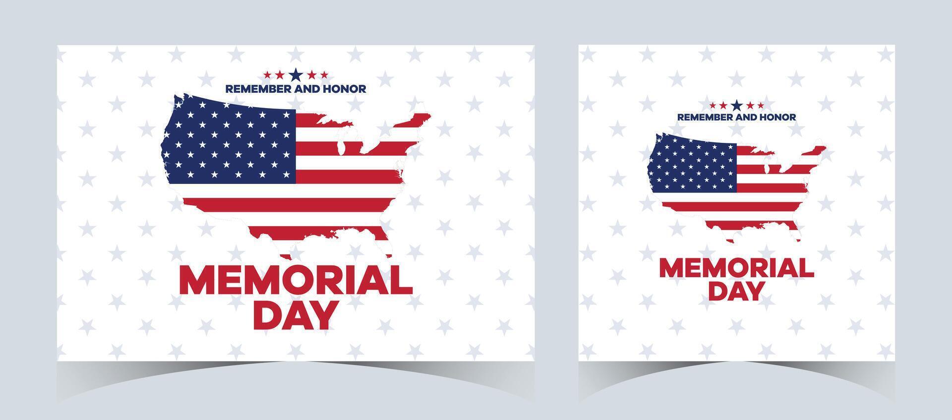 Set of memorial day sale web banner. Happy memorial day holiday sale post. Memorial day weekend sale banner. Memorial Day social media promotion template design in USA national flag colors vector