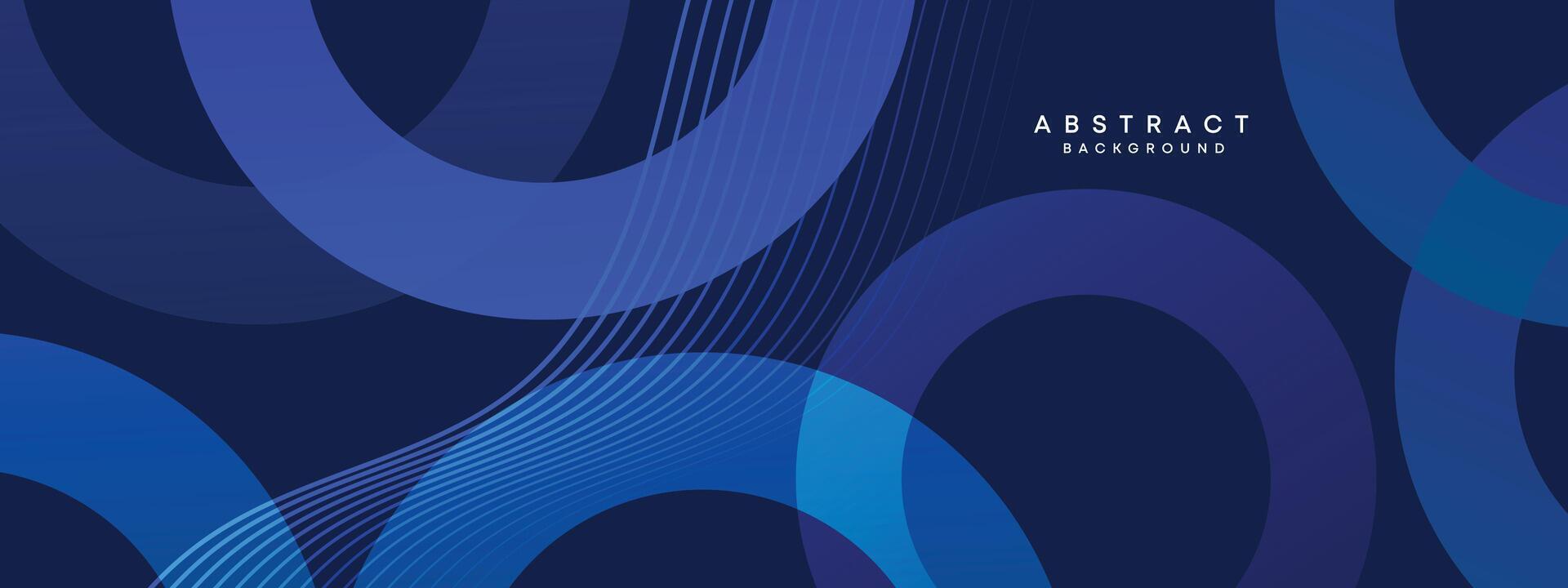 Abstract gradient dark navy blue web banner. dark blue light business banner design background. diagonal geometric pattern circle, and square shape for poster, cover, presentation, flyer, or header vector