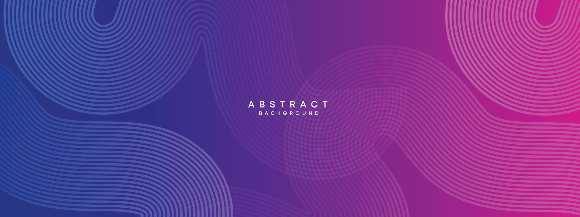 Blue, purple gradient abstract waving circles lines Technology web banner background. Modern magenta, pink gradient with glowing lines and shiny geometric diagonal shape for brochure, cover, header vector