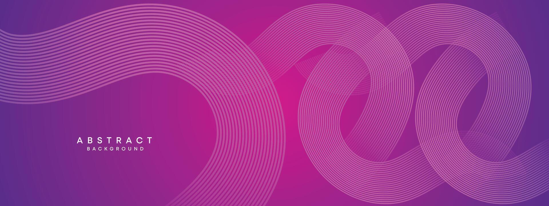 azul, púrpura degradado resumen ondulación círculos líneas tecnología web bandera antecedentes. moderno magenta, rosado degradado con brillante líneas y brillante geométrico diagonal forma para folleto, cubrir, encabezamiento vector