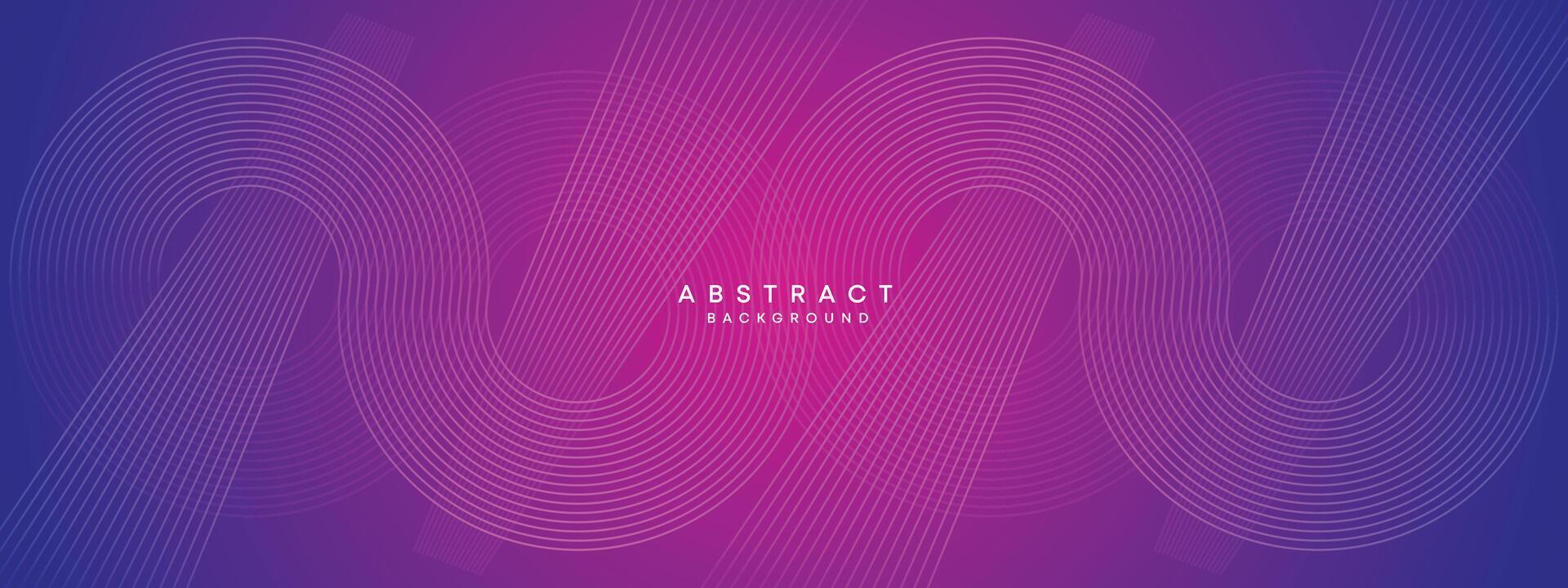 Blue, purple gradient abstract waving circles lines Technology web banner background. Modern magenta, pink gradient with glowing lines and shiny geometric diagonal shape for brochure, cover, header vector