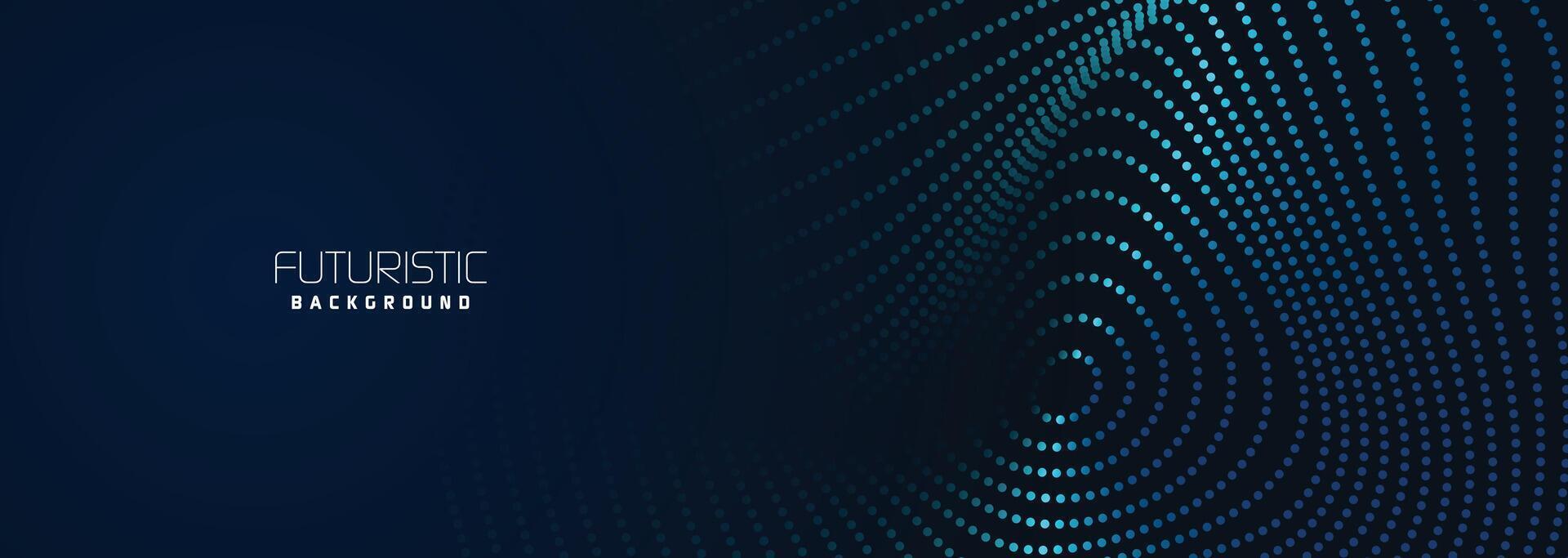 background in futuristic data technology. Halftone waves with dots. flowing dots on a dark blue backdrop. Particles of digital waves in abstraction. Background for an abstract halftone illustration vector