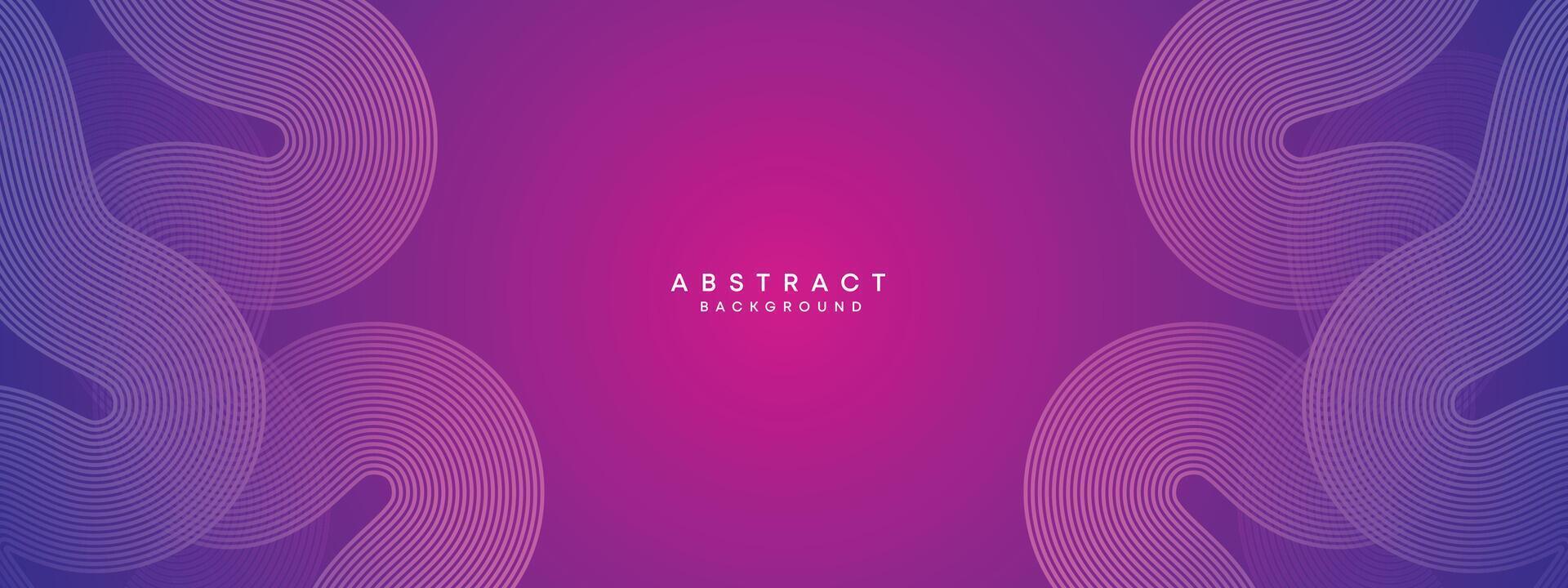 Blue, purple gradient abstract waving circles lines Technology web banner background. Modern magenta, pink gradient with glowing lines and shiny geometric diagonal shape for brochure, cover, header vector